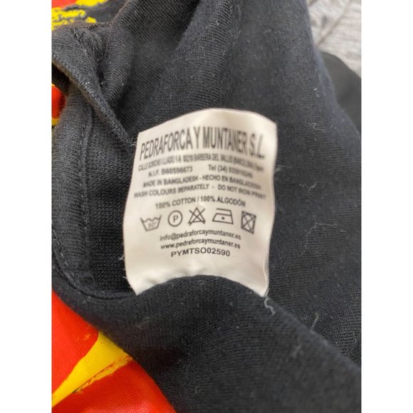 Catalunya Men's Graphic T Shirt Size Medium Black Short Sleeve Crew Cotton Tee - Picture 4 of 4